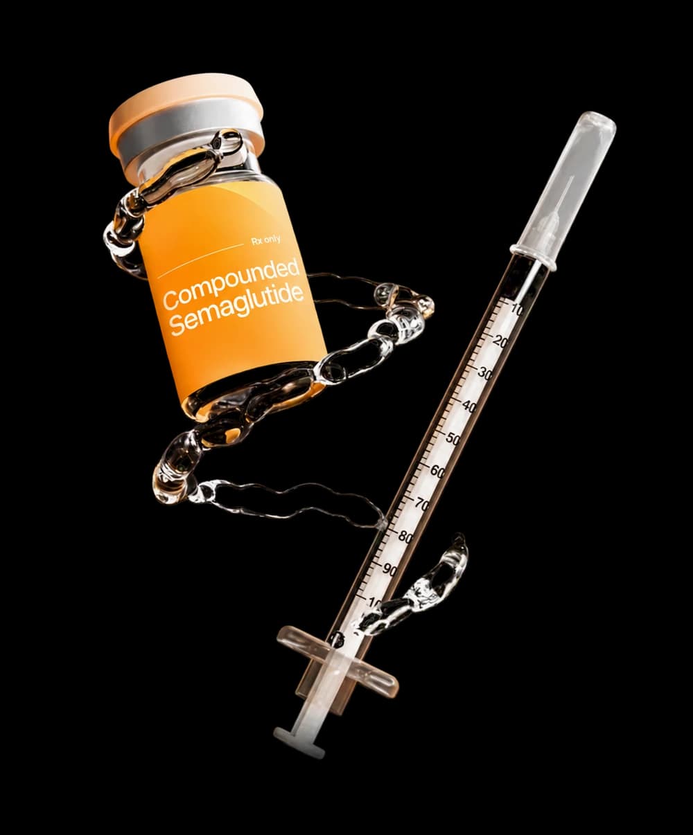 Illustrative medication vial and syringe with no company branding